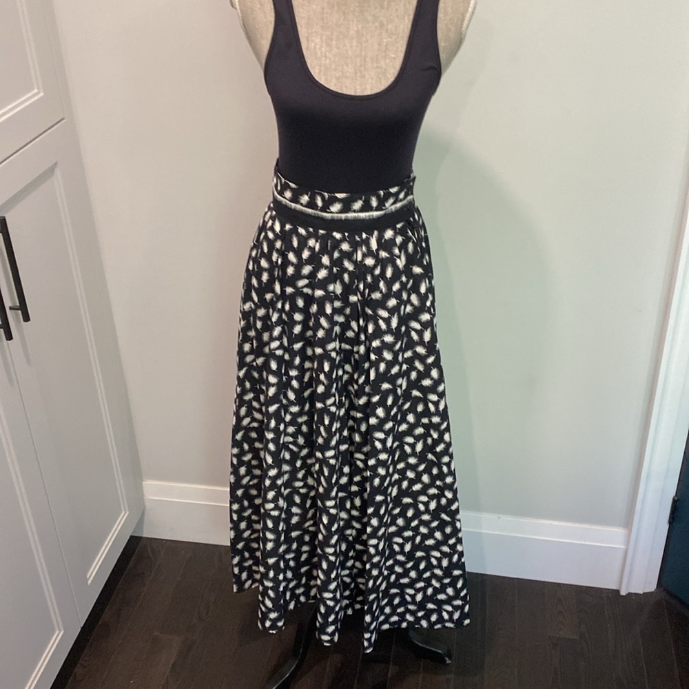 Katja Geiger Black White Cotton A-Line Midi Skirt Size 8 Medium Sweden designed - Picture 13 of 16